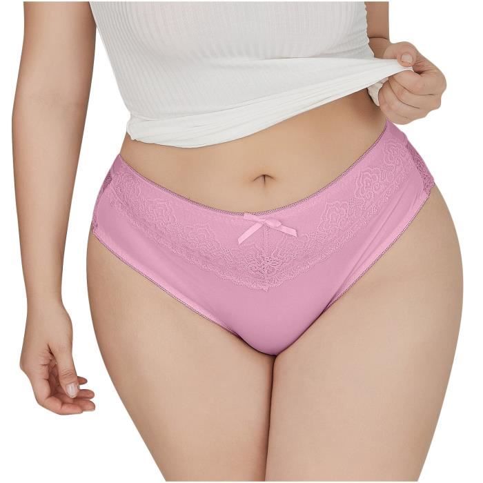 Plus la taille taille haute dentelle grande taille dames memoires culottes sexy pour femmes l35735 Rose Cdiscount Pret a Porter