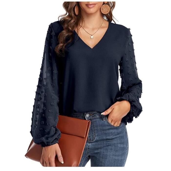 Chemisier bleu nuit femme top