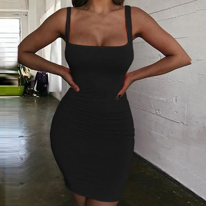 ROBE Taille basse Taille Taille serree Robe moulante a usure resistant aux bonbons de couleur style Black Black Cdiscount Pret a Porter