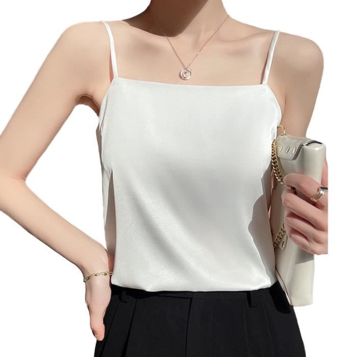 Débardeur Polyester Rayon élasthanne Débardeur Femme Col V WNEEDU