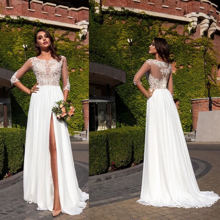 Robe de mariée ras du cou best sale