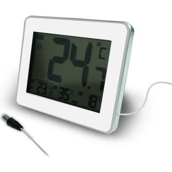 Otio-Thermom&egrave;tre int&eacute;rieur/Ext&eacute;rieur filaire Blanc - Otio