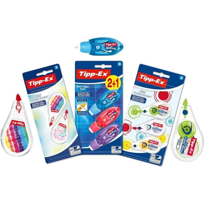 Tipp Ex Correction Set De Rubans Correcteurs Avec 5 Mini Pocket Mouse 