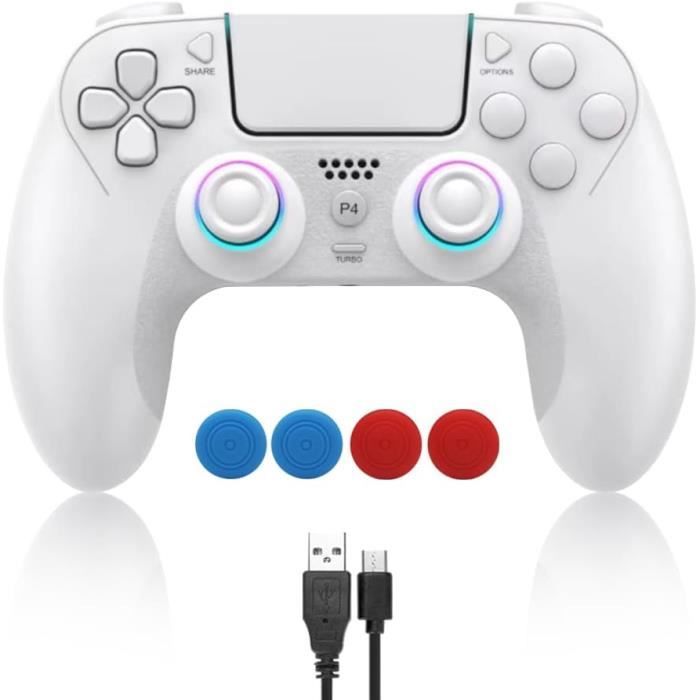 Manette Sans Fil VooFun Pour PS4/Pro/Slim - Bluetooth, Vibration, Turbo - Batterie 1000mAh - Compatible PC