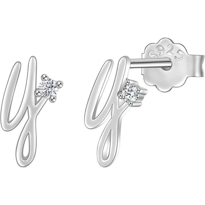 Boucles D'oreilles Pendantes Femme – Coeurs En Cristal Strass Et Argent, Fermoir Clous