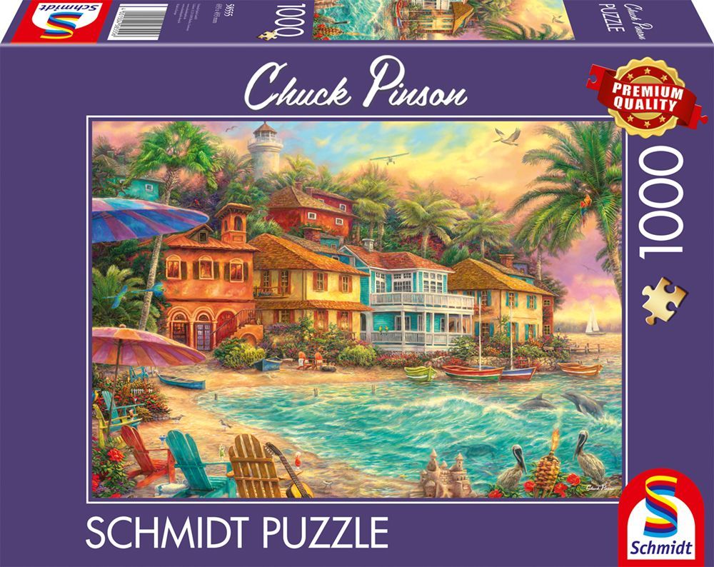 Puzzle 1000 pièces - SCHMIDT - Chuck Pinson - Island Time - Multicolore - 69 3 x 49 3 cm Puzzle 1000 pièces - SCHMIDT - Chuck Pinson - Island Time - Multicolore - 69 3 x 49 3 cm