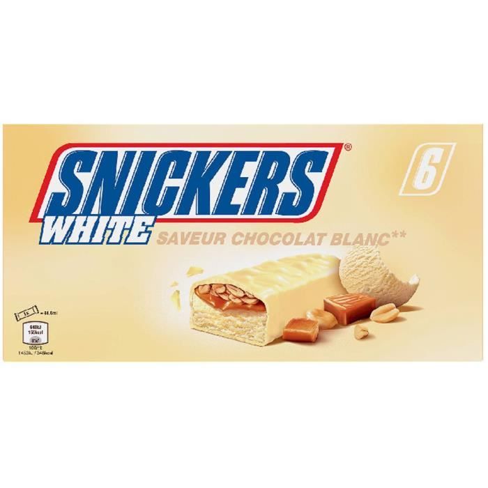 Barres glacées chocolat noisettes 6x34.5 g Snickers