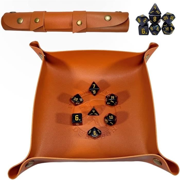 Plateau De Roulement En Dés Pliant Hexagonal En Cuir PU Violet - Accessoire Donjons & Dragons Et Jeux De Table