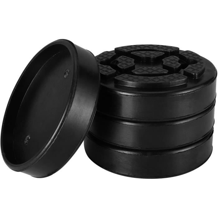 Lot De 4 Cales Caoutchouc Pour Cric - 200x113x42 Mm - Protection Cadre Véhicule, Résistant Huile Et Intempéries