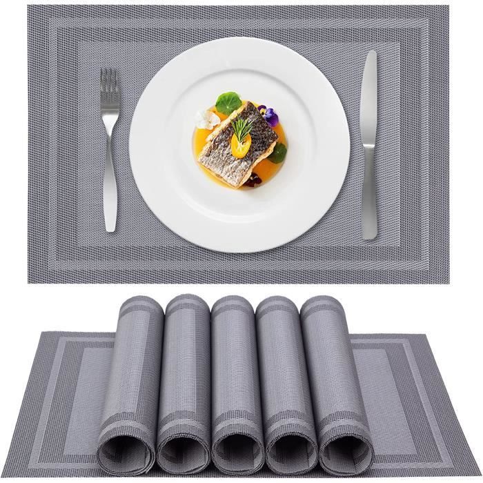 8 Sets De Table PVC Brun – Isolation Thermique & Anti-taches (Neuf)