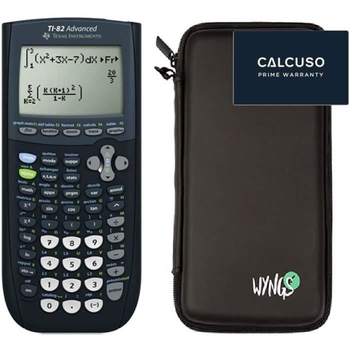TI-82 Advanced + Housse de protection + Extension de garantie