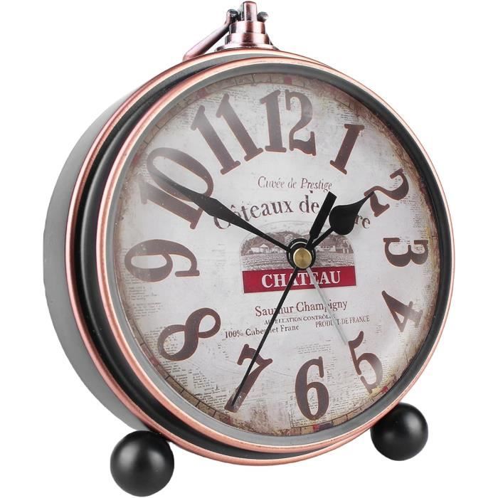 Réveil Vintage Silencieux - Réveil Analogique Sans Tic-Tac Pour Nuit Paisible | Horloge De Table à Piles