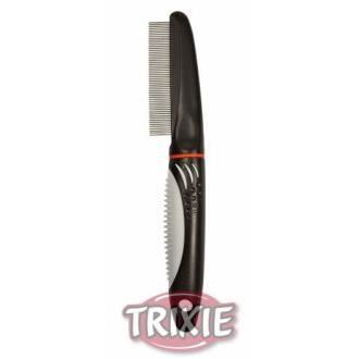 Peigne pour chiens et chats - TRIXIE - 22 cm - Dents fines arrondies - Manche antidérapant