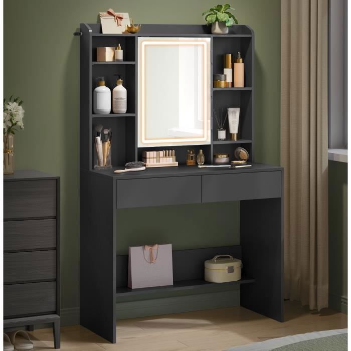 YITAHOME Coiffeuse Avec Miroir - 3 Couleurs Avec Luminosité