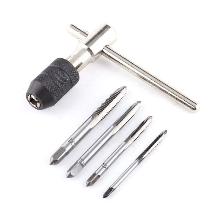 QUARKZMAN Lot De 4 Tarauds à Pointe Spirale M4 X 0.7 – Acier HSS 6542 Titane – Idéal Pour Filetage Traversant Acier Inox & Aluminium