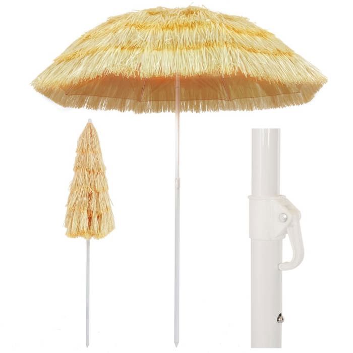 vidaXL Parasol de Plage Naturel Style Hawaïen Pare soleil de Patio Abri de Soleil Parasol de Jardin Terrasse Cour 44547