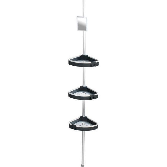 Bremermann Étagère D'Angle Télescopique 4 Paniers – Hauteur 140-290 Cm – Rangement Salle De Bain & Cuisine Sans Perçage