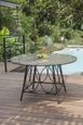 Table de jardin ronde en aluminium marron - DCB GARDEN - Ushuaia - Table fixe - Rond - 4 personnes-1