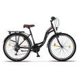 Licorne Bike Stella Premium City Bike 24,26 et 28 pouces – Vélo hollandais, Garçon [26, Noir]-1