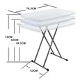 Table Pliante Jardin Réglable En Hauteur (50/62/74 Cm) - Plateau HDPE 76x50cm, Légère Et Stable
