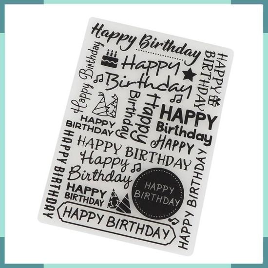 Dossier De Gaufrage 3D Pour Carte Scrapbooking - Fond Texturé Joyeux Anniversaire