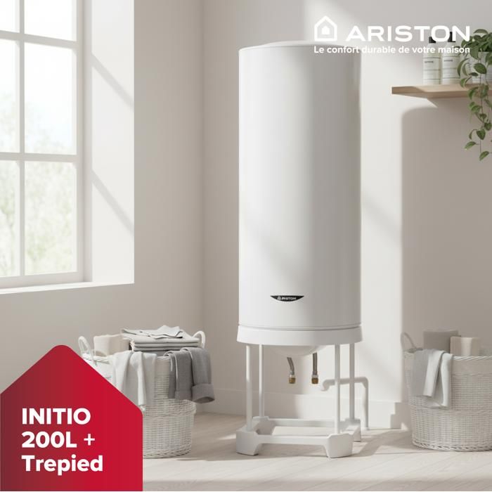 Chauffe-eau électrique 100l INITIO XPERT blindé horizontal mural D530mm - ARISTON - 3000755