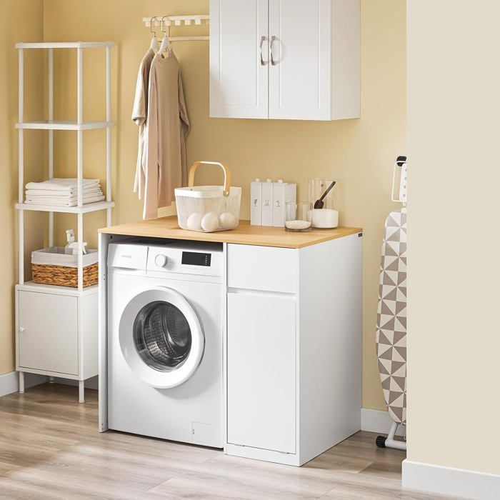 SoBuy Meuble Machine à Laver avec Tiroir Panier à Linge et Espace de ...