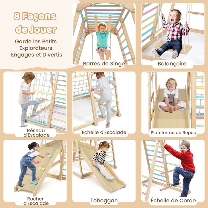 Triangle D'escalade En Bois Avec Toboggan,Ensemble D'escalade En Bois Avec Tobogganensemble Descalade En Boisaire De Jeux Interieurejouet Descalade 212929245