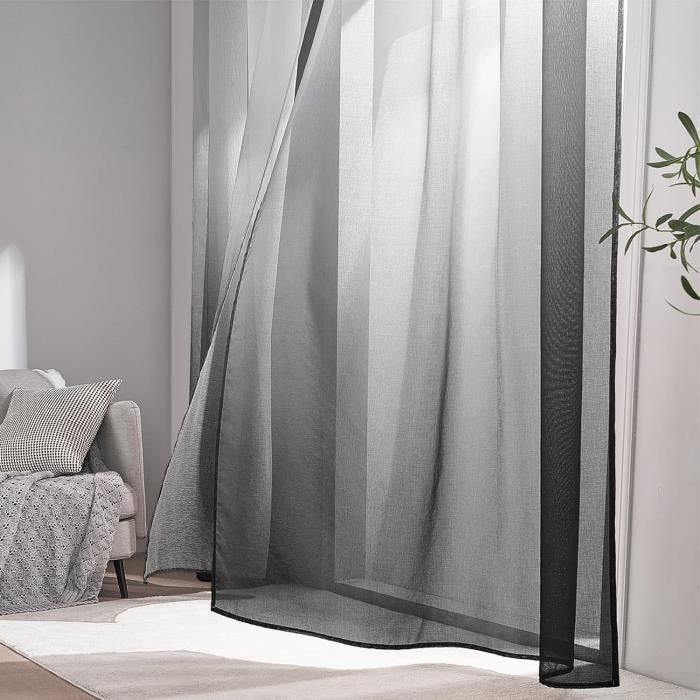 Lot De 2 Rideaux Voilages Blancs En Polyester - 134 X 210 Cm Avec œillets - Pour Salon, Chambre, Cuisine - Déco Moderne Et Légère