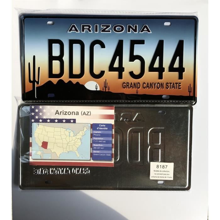 Lot De 3 Plaques D'immatriculation USA Arizona En Métal - Répliques Décoratives 30x15 Cm - 6
