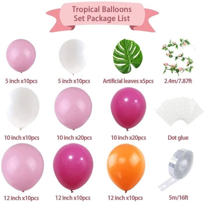 Arche Ballon Rouges et Or, Arche Ballon Anniversaire,Kit de Guirlande de Ballon  Rouge Rubis avec Feuilles De Palmier Ballons Blanc - Cdiscount Maison