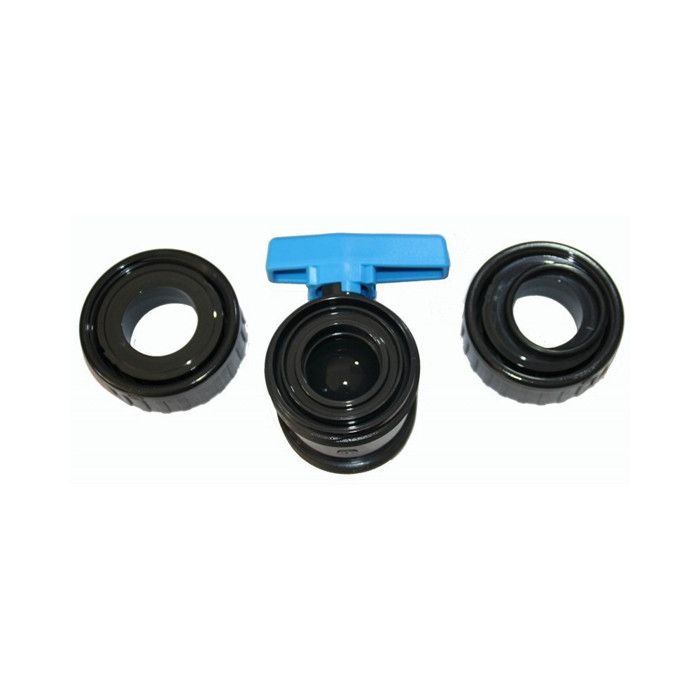 Vanne Ø 50 Mm à Boisseau à Coller PVC - Double Union PN16 - Jardiboutique