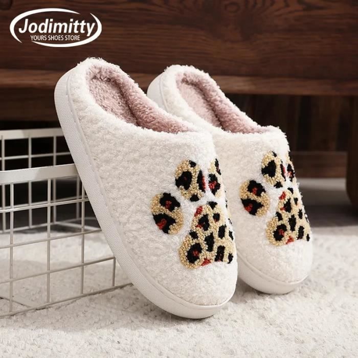 Chaussons Ours En Peluche Pour Femmes - Pantoufles Douces Intérieur - Semelle Caoutchouc - Taille Unique