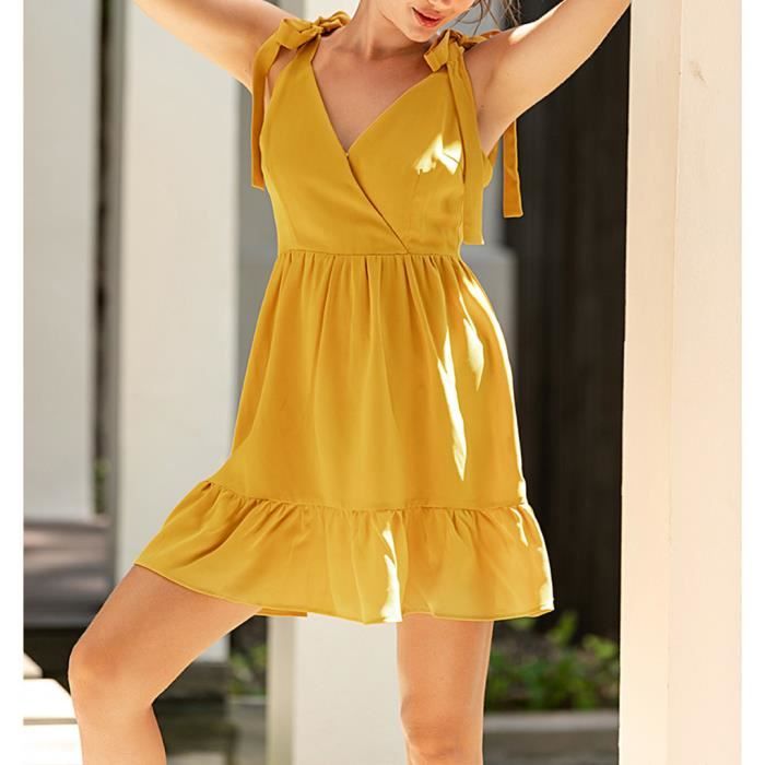 Robe jaune ete best sale