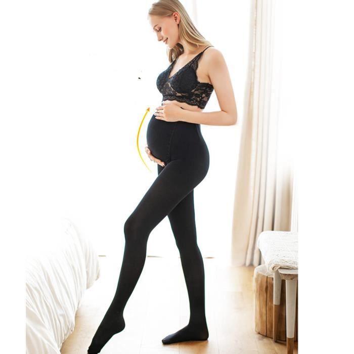 Collants de maternite Femmes opaque Ensemble de soutien super confortable pour tous les stades de la grossesse Bas Collants Grande