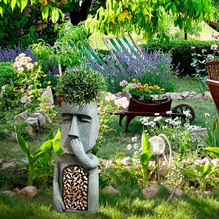 Statue Poulet Résine Jaune 20 Cm - Décoration Jardin Extérieur - Résistant Intempéries