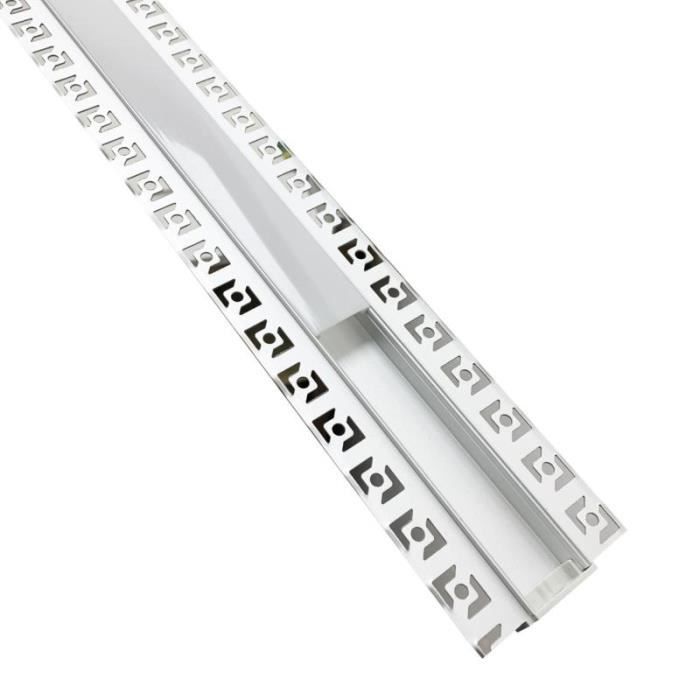 Profilé Aluminium encastré 2m largeur 2cm pour Ruban LED Couvercle Blanc  Opaque - Cdiscount Maison