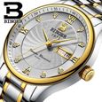 BINGER® Montre Homme marque de Luxe Sport Chronographe étanche Double Calendrier dateur Superbe étanche Acier Bracelet-2