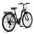 Licorne Bike Stella Premium City Bike 24,26 et 28 pouces – Vélo hollandais, Garçon [26, Noir]-2