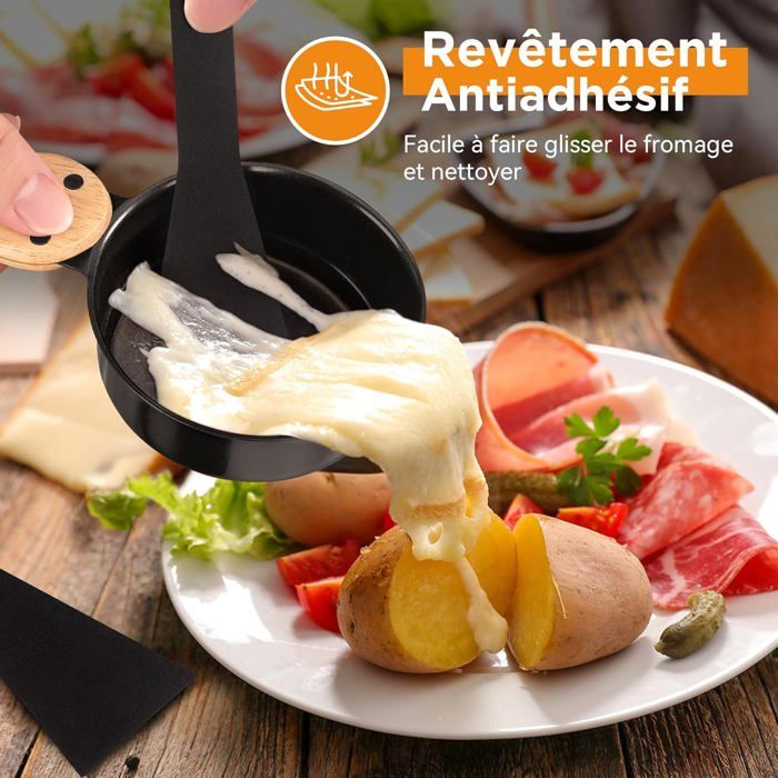 Lot De 4 Appareil Raclette Bougie À Revêtement Antiadhésif,Poêlon ...