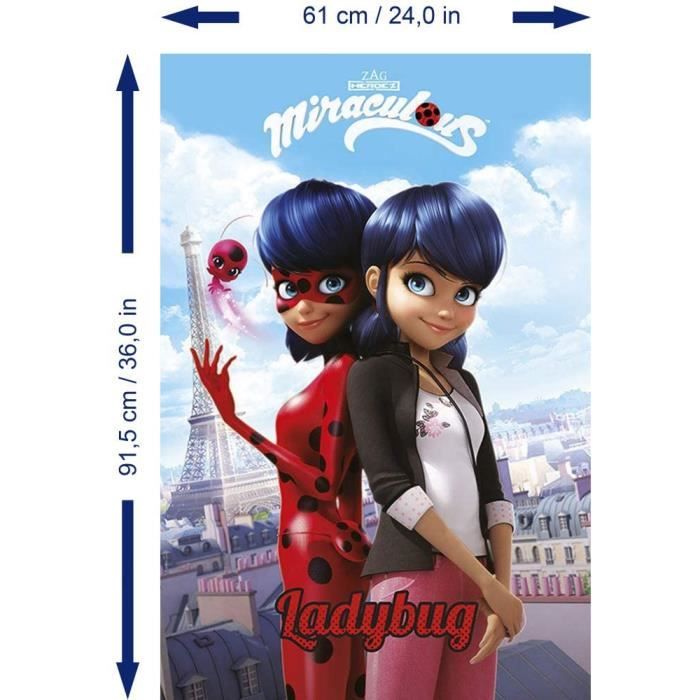 Miraculous Ladybug, DupainCheng, Paris Poster 91 x 61 cm Cdiscount Maison