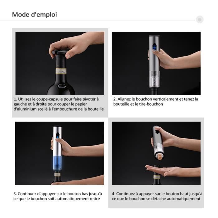 AIAKO® Tire Bouchon Électrique Avec Refroidisseur De Bouteilles De Vin