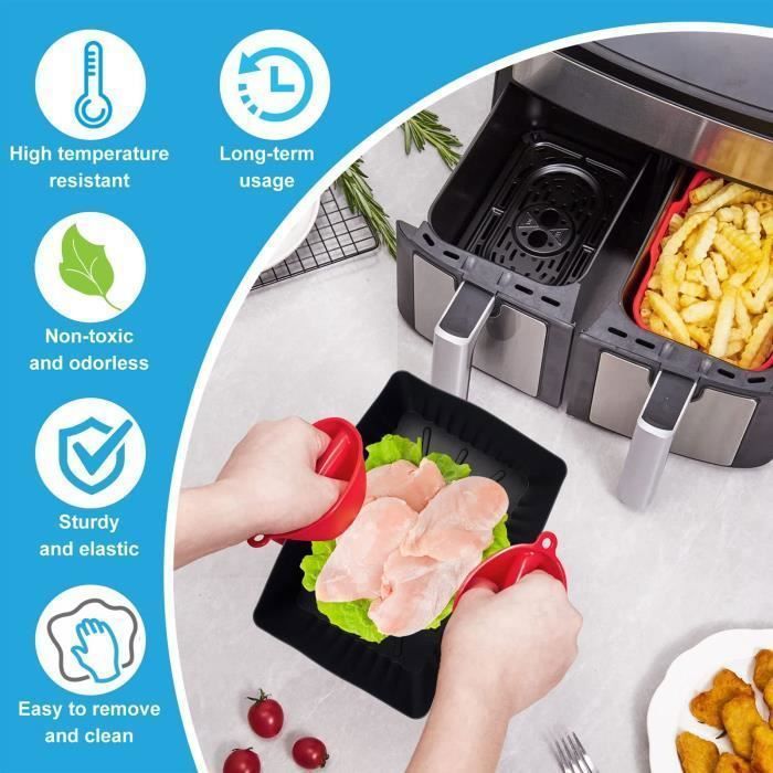 Alyvisun Moule Silicone Air Fryer, 4 Pièces Moules pour Friteuse à Air