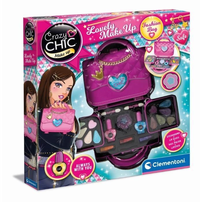 Sac de maquillage Crazy Chic CLEMENTONI Rose et noir Pour