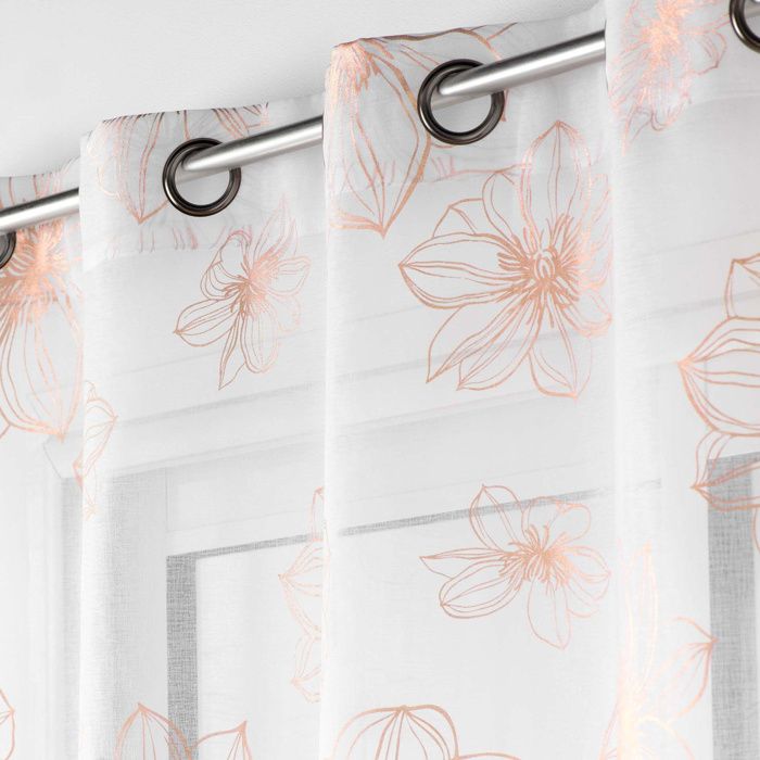 HLC.ME Joyce Lot De 2 Rideaux Semi-transparents Pour Cuisine - Passe