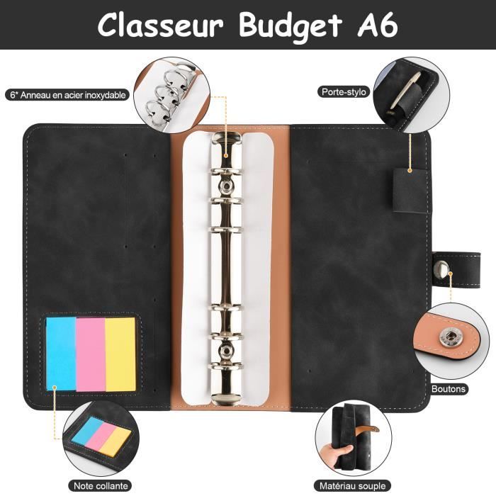 Classeur Budget A6, 36 PCS Classeur Enveloppe Budget Set pour Économiser de  l'argent, Planifier vos Dépenses (Gris Foncé)