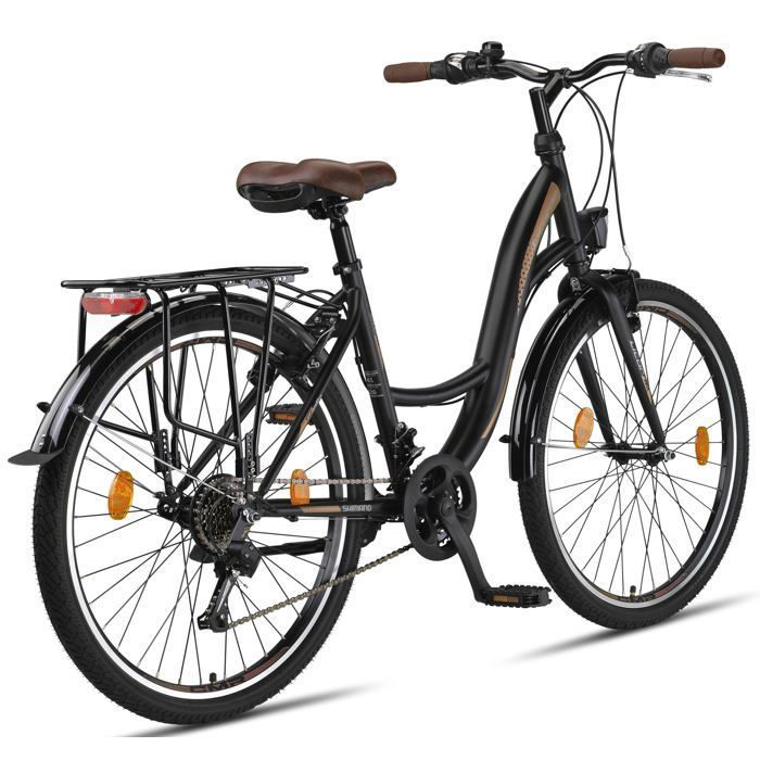 Licorne Bike Stella – Vélo De Ville 21 Vitesses – Cadre Acier – Tailles 20,24,26,28 Pouces – Pour Fille, Garçon, Homme, Femme