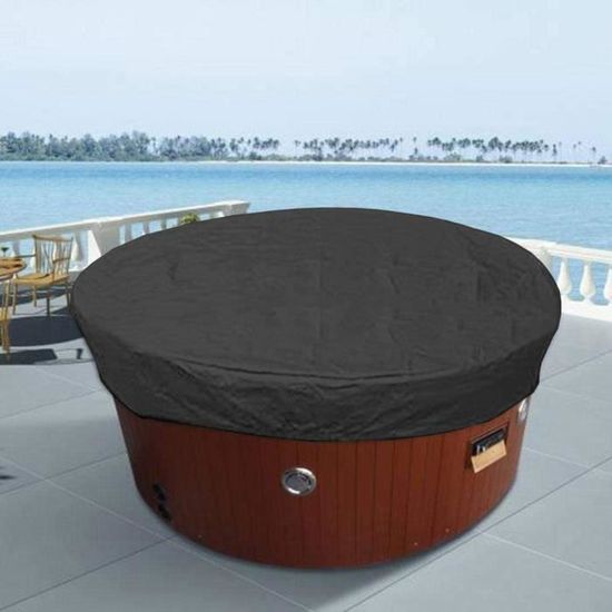 Couverture De Piscine Ronde 200xH30cm - Bâche Solaire Anti-UV 420D Pour Spa Et Baignoire Extérieure