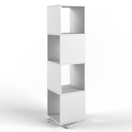 Colonne Etagere Rotative En Blanc Achat Vente Etagere Murale Colonne Etagere Rotative En Cdiscount