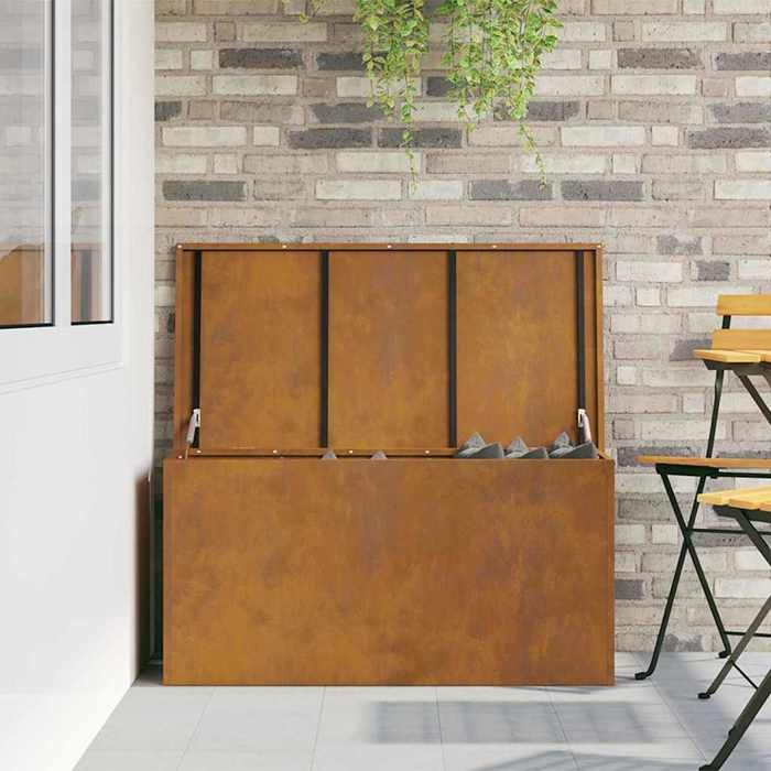 Boîte De Rangement Extérieure VidaXL, En Acier Blanc, 100x50.5x50 Cm - Idéale Pour Jardin Et Terrasse
